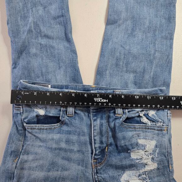 American Eagle Jeggings Women's 2 Regular Blue Next Level Stretch Distressed - Picture 7 of 16